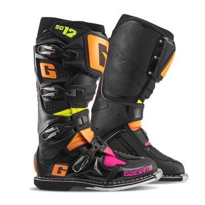 GAERNE SG-12 Motorcycle Boots Size Fits 12 Black/Orange/Pink - Precise Control
