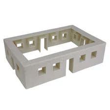 BMC WW2 Bunker Walls - Plastic Army Men Playset Accessory Stucco White