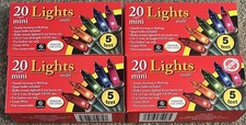 4 Brand New Boxes Of Christmas 20 Count Clear Color Multi Mini Lights Indoor Use