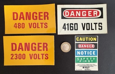 Vintage Mining Decals Assorted Danger Voltage Lot Of 14