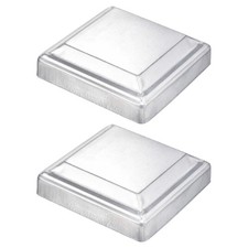 2Set Fence Post Cap Galvanized Deck Post Caps Fit 4" x 4" Pipe Silver