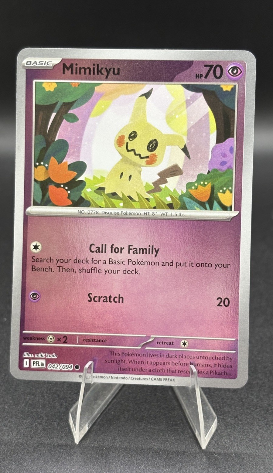 Mimikyu 042/094 Pokemon TCG Phantasmal Flames Reverse Holo NM/M