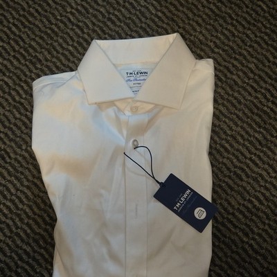 T.M Lewin Men's Cufflinks White Dress Shirt. Brand New With Tags