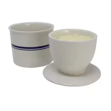 Butter Keeper Crock Stoneware Countertop Butter Dish No Fridge Needed White