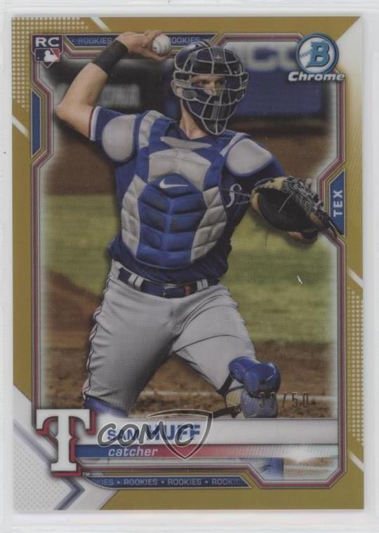 2021 Bowman Chrome Gold Refractor 32/50 Sam Huff #91 0qc2
