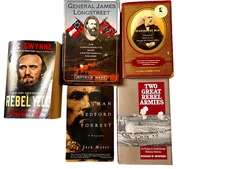 CIVIL WAR 5 Book Lot Lee, Longstreet, Stonewall, Forrest, Rebel Armies 2 HC 3 PB