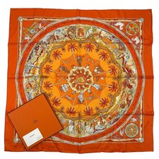 Extremely beautiful HERMES scarf carr 90 PER ASTRA ADASTRA Through difficulties