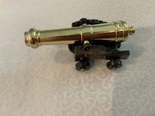 Vintage Miniature Naval Canon Brass Metal Revolutionary War Decor Collectible