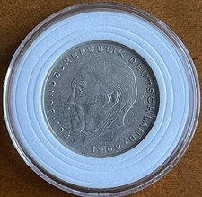 COMMEMORATIVE 2 DEUTSCHE MARK 1969 D COIN OF WEST GERMANY ~ KONRAD ADENAUER