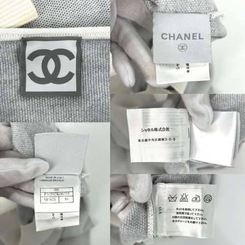CHANEL Tops Women'S Coco Mark Apparel Long Sleeve Cut And Sew Clothing 38 Gray C - Picture 4 of 5