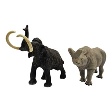 Safari Ltd Wooly Mammoth Megacerops Prehistoric World Figures Hand Painted Toys