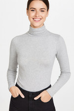 Women's Long Sleeve Polo Neck Turtle Roll Ladies High Neck Jumper Top Sizes 8-26