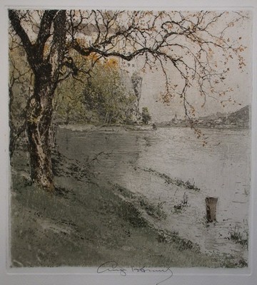 Luigi Kasimir (1881-1962) ''Persenbeug Castle on the Danube''