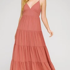 Altar'd State Maxi Sundress Women's Size XS Pink Beachy Flowy Backless