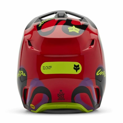 Casco Fox Racing V25 V1 Emotion Rojo Fluorescente Talla Mediana - Imagen 6 de 8