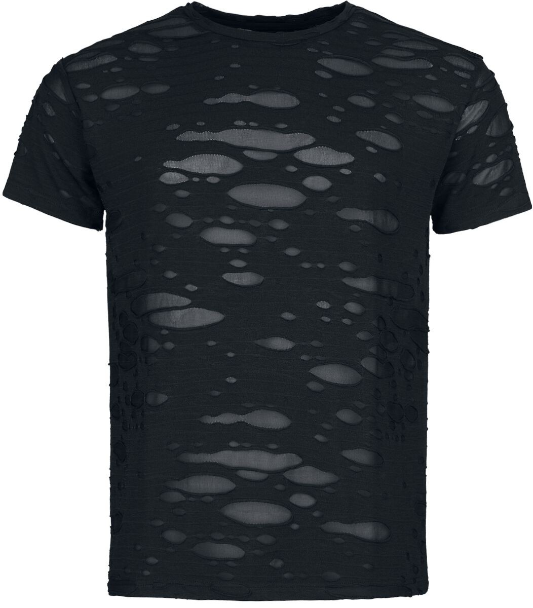 Футболка Gothicana от EMP Herren schwarzes с вырезами и прозрачной отделкой Stoff 4190₽