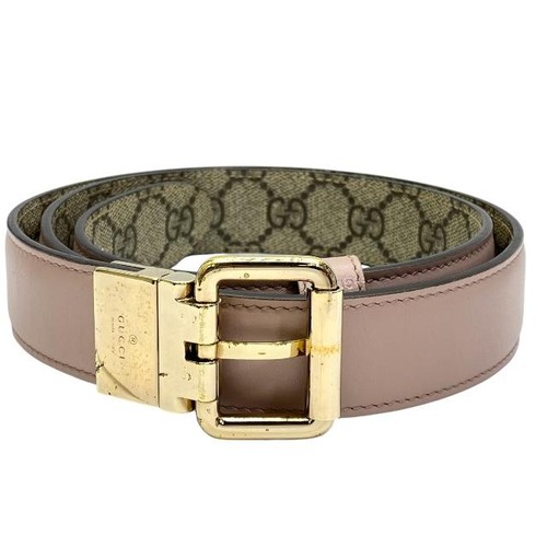 Used GUCCI 391271 Belt Accessory Accessory Reversible GG Supreme Canvas Leather