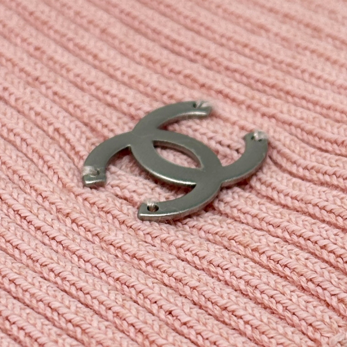 CHANEL Vintage 99P CC Logo Sleeveless Rib Knit Tank Top #38 Rayon