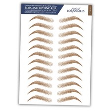 Bliss and Beyond USA Waterproof Eyebrow 12 Pair Pack of 1 , Light Brown