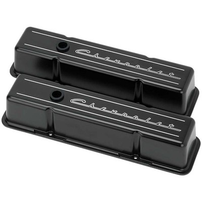 Billet Specialties BLK95223 Chevrolet Script Small Block Chevy Valve Covers
