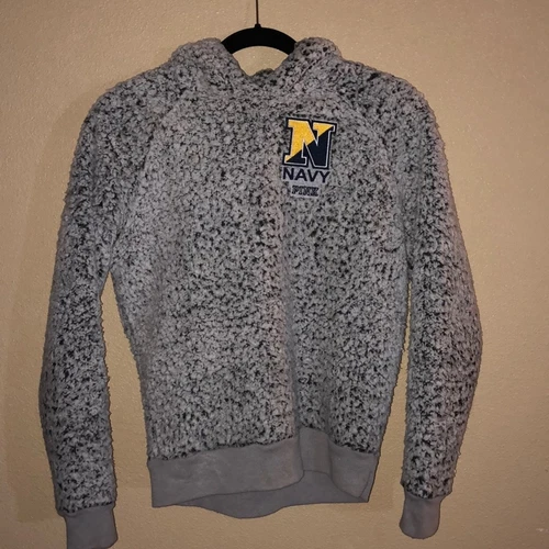 UNDERCOVER Felpa con cappuccio morbida Victoria's Secret rosa Preppy Academia Baddie Collegiate blu navy