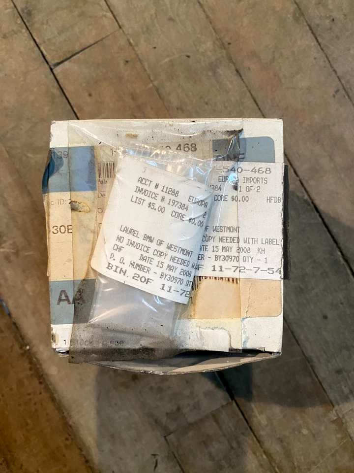 BMW 525i y 530i 2001-2003 OEM nuevo stock antiguo válvula de aire con junta 2,5 L 11727540468 Foto 2 de 4