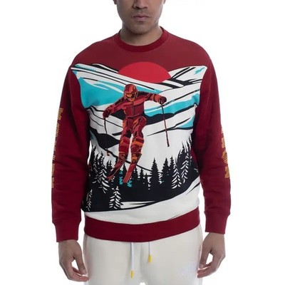 AGTAWH Slalom Crewneck Sweatshirt Men's M Red Dahlia Pullover Style Long Sleeve 