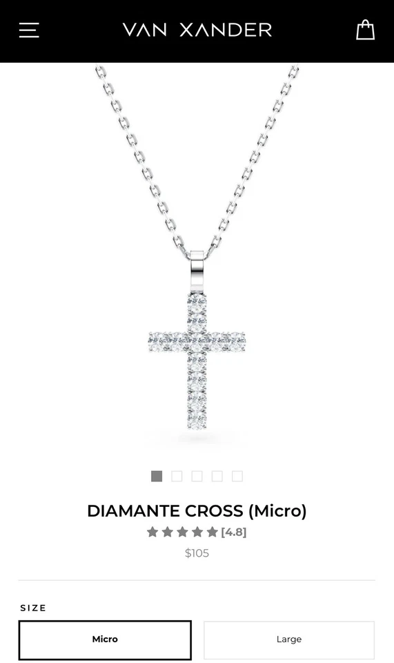 LUXX | VAN XANDER Corrente de corda de prata com pingente cruzado - Imagem 4 de 4