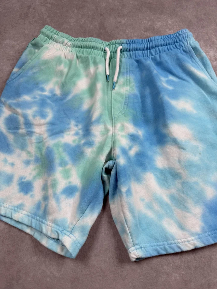 Pantalones Cortos Maui and Sons Para Hombre Medianos Azul Verde Tie Dye Surf Bolsillos Cordón Logo Foto 2 de 4
