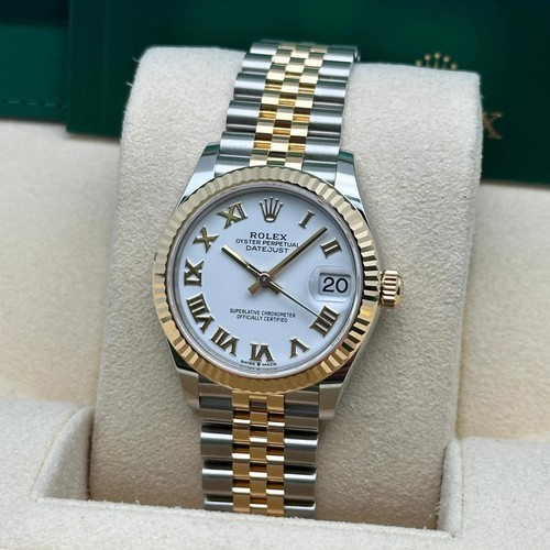 Rolex Datejust 278273 31mm 18k Yellow Gold Steel White Dial Ladies Jubilee Watch - Picture 3 of 8