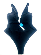 NEW Women's CUPSHE Black Mesh Accent One Piece Bathing Suit- Size 2X