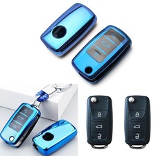 Blue Full Sealed Tpu Remote Key Fob Cover Shell For Volkswagen Polo Golf Jetta Blue Full Sealed Tpu Remote Key Fob Cover Shell For Volkswagen Polo Golf Jetta