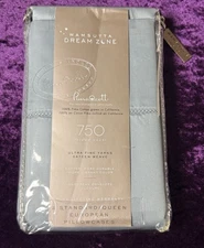 Wamsutta Dream Zone - 2 Standard Pillowcases 750 TC PIMA 100% Cotton Aqua