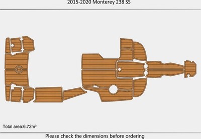 2020 Monterey 238 SS Swim Platform Cockpit EVA Pads Teak Deck Foam Flooring Mat