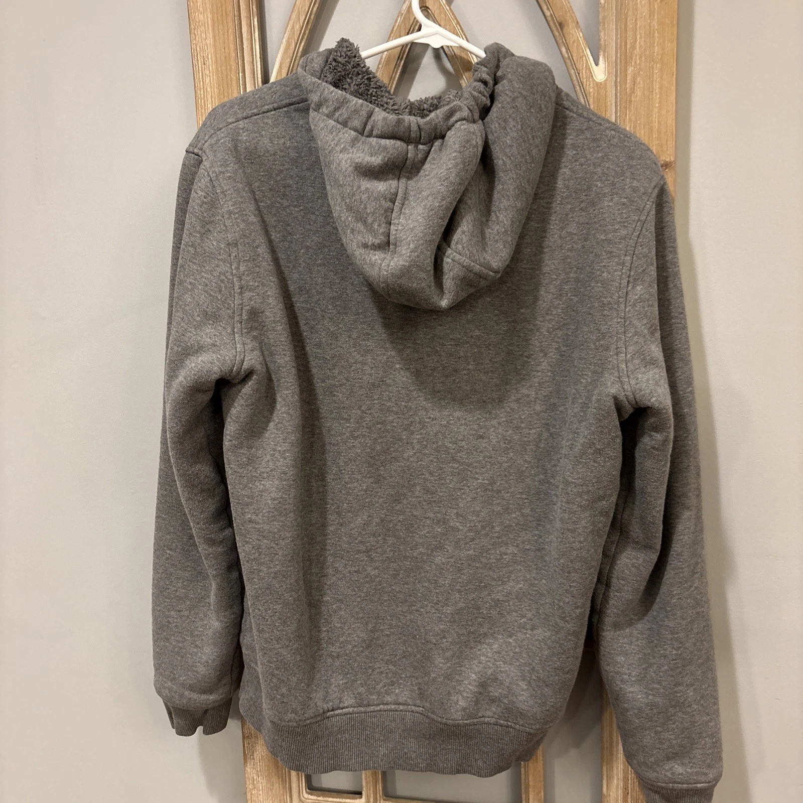 Felpa Michael Kors in cotone con cappuccio e zip grigia con fodera in sherpa donna S