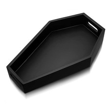 Gothic Wood Tray Coffin Shape Black Tray for Birthday Present Gift J1U86278