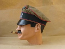 WW2 Cappellino visiera frantoio tedesco Wehrmacht DAK Panzer verde kaki