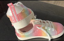 Wonder Nation Girls Glitter Star Sneakers Size 3 Rainbow Sparkle Magic