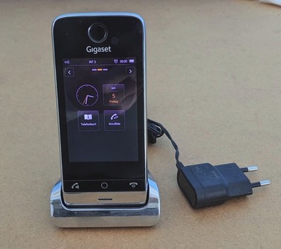 Gigaset SL910H Bluetooth DECT-Telefon mit Touchscreen -mit Ladeschale.