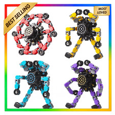 Transformable Fidget Spinners 4 Pack Sensory Toys for Kids Adults Stress Relief