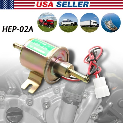 #ad HEP 02A Universal Fuel Pump 12V Electric Gas Diesel Inline Low Pressure 3 6PSI $4.99