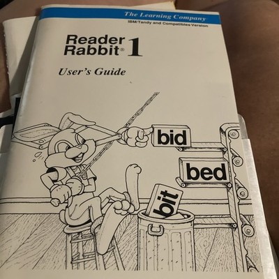 READER RABBIT 1 5.25'' Floppy Disk The Learning Company V5.1 IBM-Tandy Computer