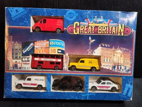 CORGI PICADILLY CIRCUS GREAT BRITAIN 6 CAR DIECAST SET VINTAGE 1989 NOS  NIB