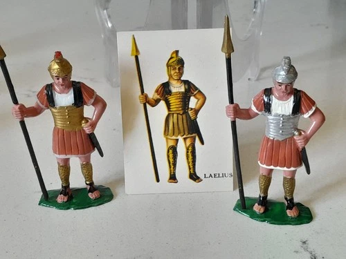 Vintage 1960s Marx Warriors of the World 2 Pc Laelius Roman Warriors W/Card