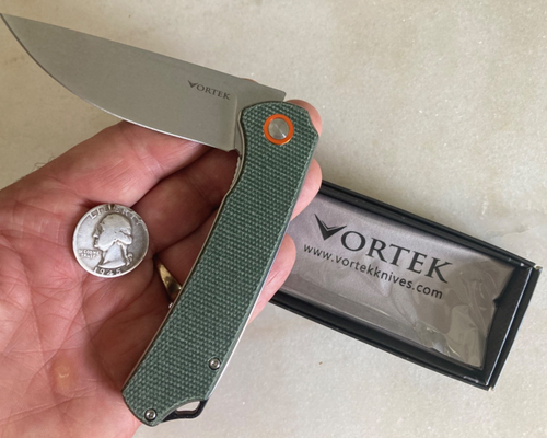NEW VORTEX FLIPPER POCKET KNIFE LOCK PLAIN BLADE FAST BALL EDC GREEN GYPSY STEEL - Picture 4 of 8