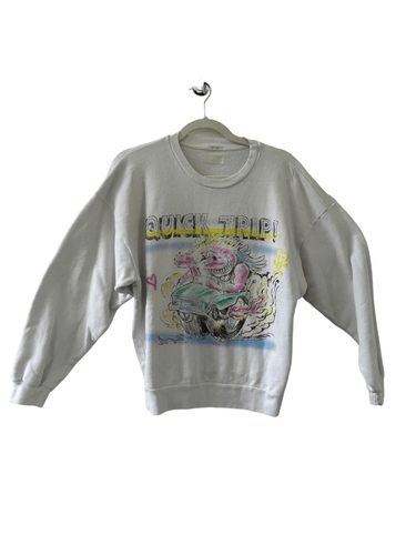Mutter Schnellreise! Druck Pullover Sweatshirt Damen weiß Größe Small - Bild 2 von 6