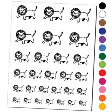 Ferocious and Adorable Little Maned Lion Temporary Tattoo Water Resistant Set