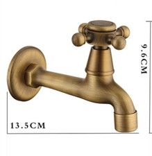 Messing Wandmontage Garten Wasserhahn Bad Kaltwasser Waschtisch Badarmatur Retro