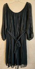LANE BRYANT NWTS WOMENS LACY DRESS WITH TIE BLACK WITH LACE SIZE 18/20 4403