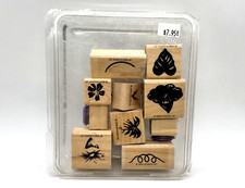 VTG Stampin Up Stamps Marvelous Morning Glory Set of 10 Rubber Mounted Wood 1999